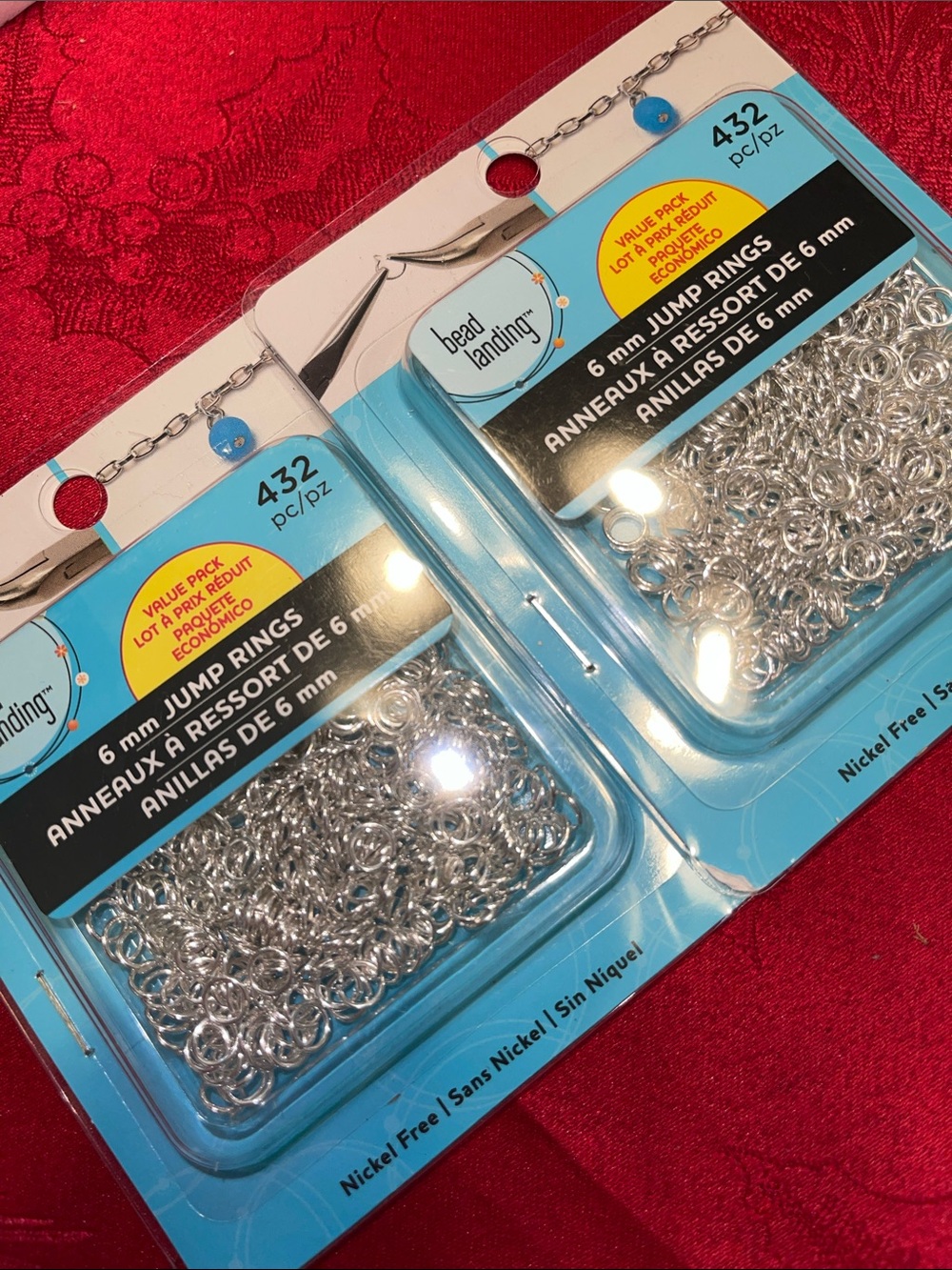 Bead Landing Jump Rings 6mm Silver TWO - Picture 2 of 2